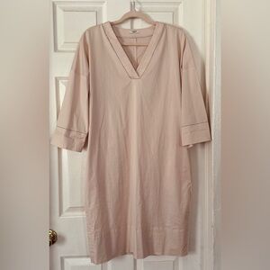 Peserico  blush pink made in Italy tunic cotton blend v neck dress size 42